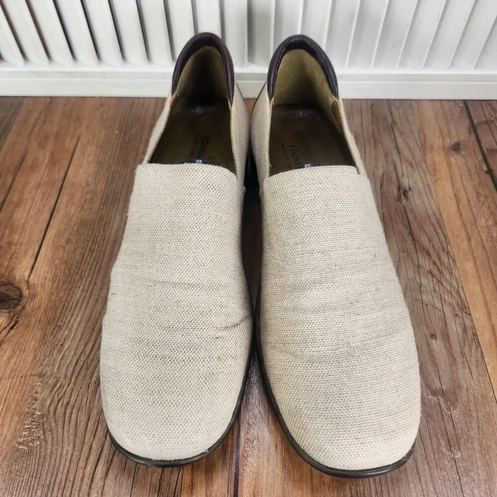 Donald J Pliner Sport Shoes Womens Sz 9.5 M Beige Canvas Navata Driving Loafers